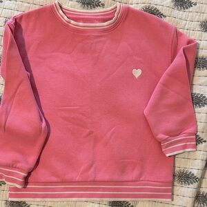 Cat & Jack Pink Crew Neck Sweater with Heart Detail